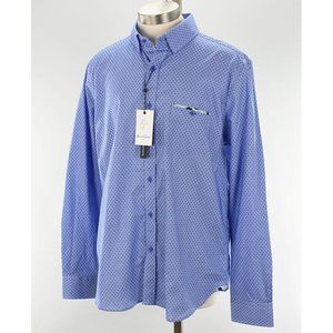 ROBERT GRAHAM Men Blue Polka Dot LEROY Tailored Fit Cotton Shirt XXL NWT